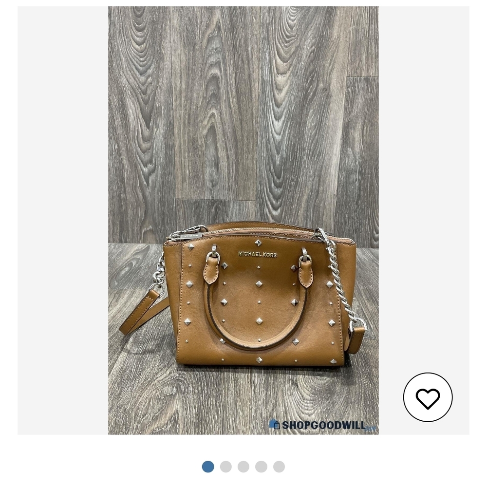 Michael Kors Tan Studded Crossbody Bag